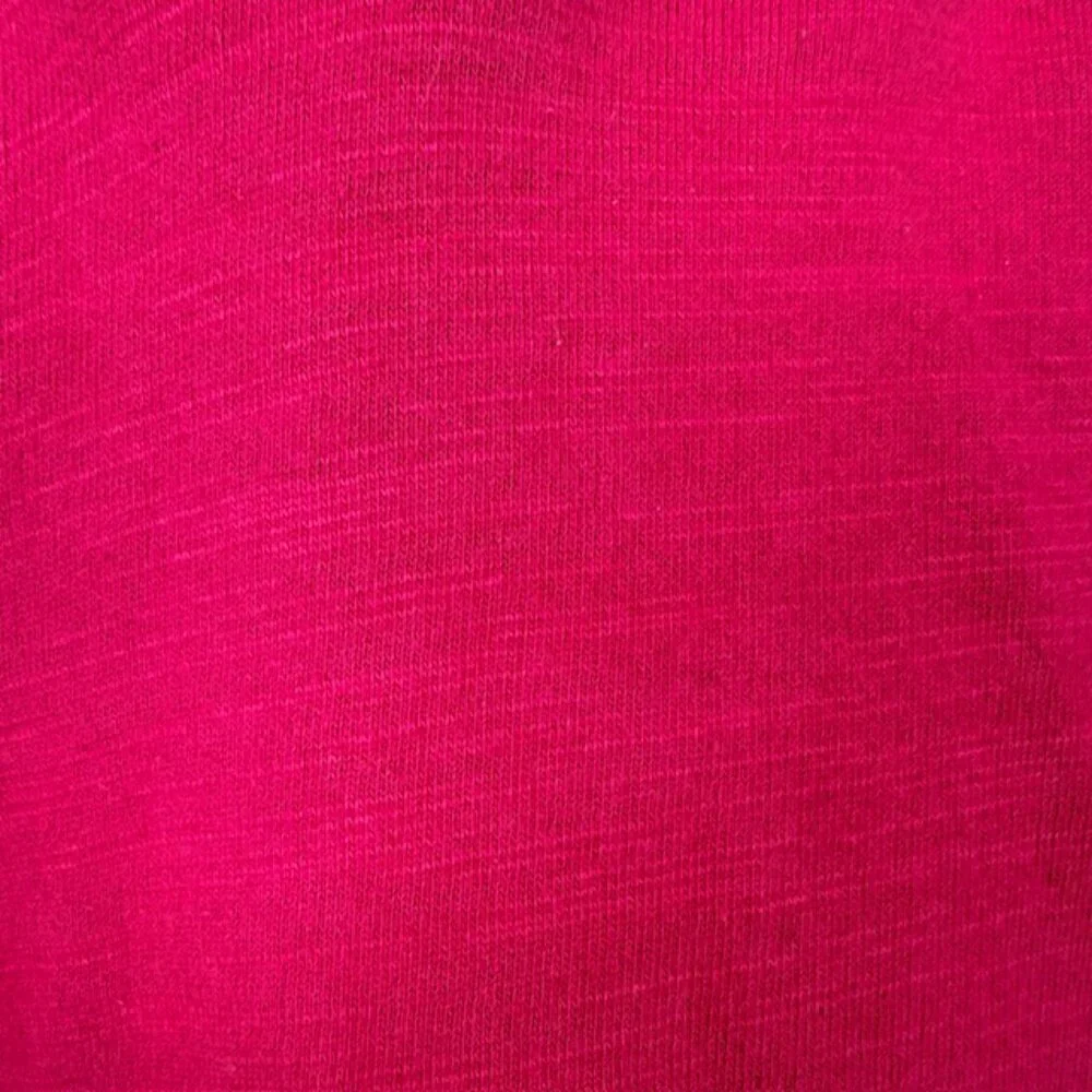 J Jill Hoodie Womens Medium Red Pink Dip Dye Slub Cotton Pullover Top Relaxed